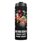 Uw katten in UFOs Katten in Ruimte Gepersonaliseer Thermosbeker (Voorkant)