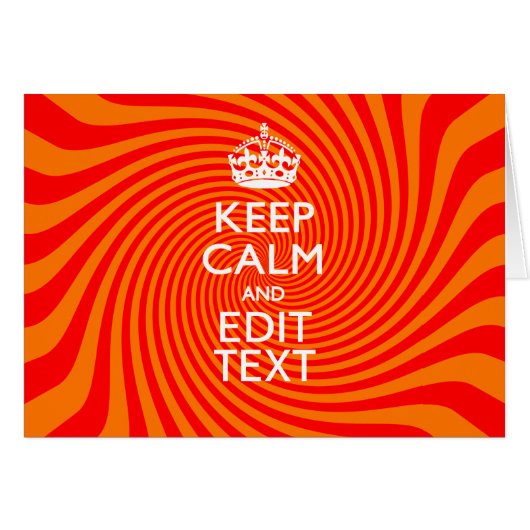 Uw Keep Calm-Gezegde op Vibrant Oranje wervelkolom (Voorkant Horizontaal)