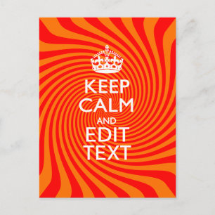 Uw Keep Calm-Gezegde op Vibrant Oranje wervelkolom Briefkaart