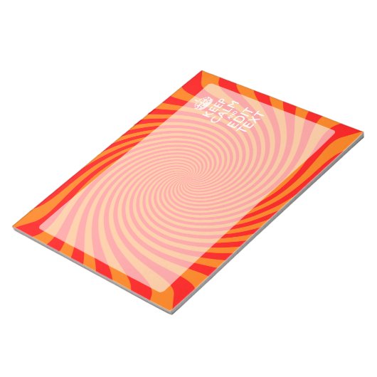 Uw Keep Calm-Gezegde op Vibrant Oranje wervelkolom Notitieblok (Schuin)