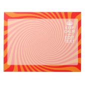 Uw Keep Calm-Gezegde op Vibrant Oranje wervelkolom Notitieblok (Voorkant)