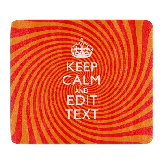 Uw Keep Calm-Gezegde op Vibrant Oranje wervelkolom Snijplank (Voorkant)