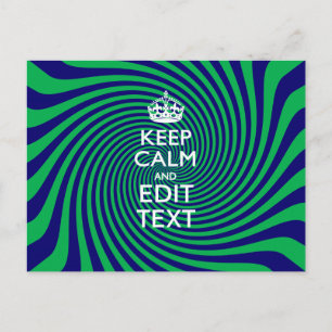 Uw Keep Calm-tekst op een levendige wervelgrafiek Briefkaart