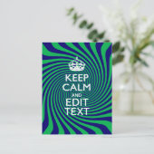 Uw Keep Calm-tekst op een levendige wervelgrafiek Briefkaart (Staand voorkant)
