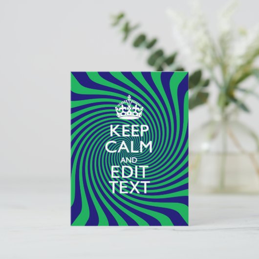 Uw Keep Calm-tekst op een levendige wervelgrafiek Briefkaart (Staand voorkant)