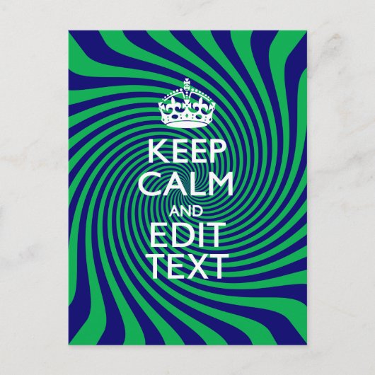 Uw Keep Calm-tekst op een levendige wervelgrafiek Briefkaart (Voorkant)