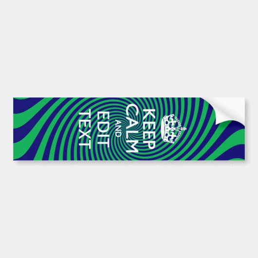 Uw Keep Calm-tekst op een levendige wervelgrafiek Bumpersticker (Voorkant)