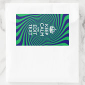 Uw Keep Calm-tekst op een levendige wervelgrafiek Rechthoekige Sticker (Tas)