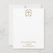 Uw kerknaam Gold Cross Simple Note Kaart Notitiekaartje (Voorkant)