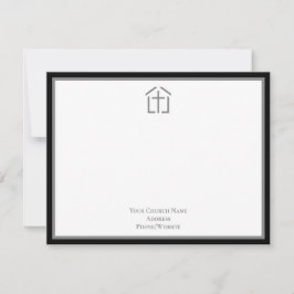 Uw kerknaam Logo Cross Grey Note Kaart Notitiekaartje
