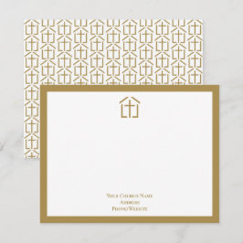 Uw kerknaam logo kruis gouden notitiekaart notitiekaartje