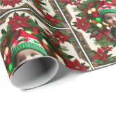 Uw Kerst Baby Foto Rood Groen Roll van Cadeaupapier (Rol Hoek)