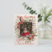 Uw Kerst Briefkaart waterverf | Uw foto (Staand voorkant)