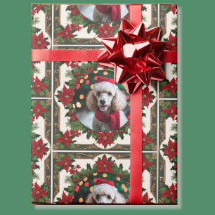Uw Kerst Huisdier Hond Foto Rood Groen Cadeaupapier