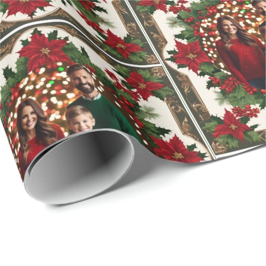 Uw Kerstfoto Klassiek Rood Groen Roll van Cadeaupapier (Rol Hoek)