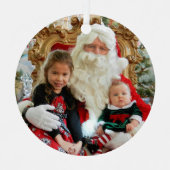 Uw kerstfoto met jaar of tekst metalen ornament (Voorkant)