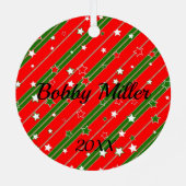 Uw kerstfoto met naam en jaar metalen ornament (Achterkant)