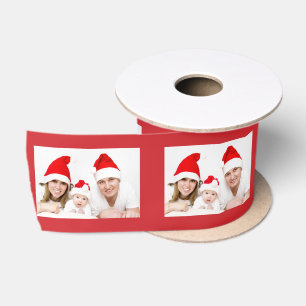Uw kerstfoto Patroon Afbeelding Satijnen Lint