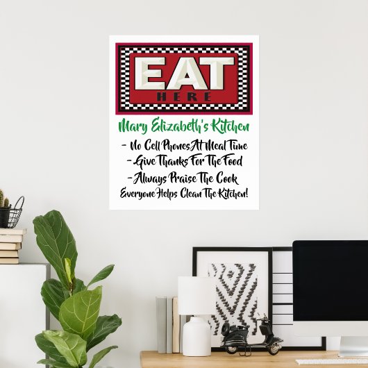 Uw keukenregels Poster (Thuiskantoor)