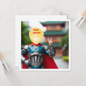 Uw kind als een superheld, aangepaste superheldenk kaart (Voorkant / Achterkant in situ)