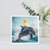 Uw kind op een dolfijn, zet mijn gezicht in de kaart (Staand voorkant)