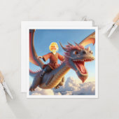 Uw kind vliegt op Aziatische draak, drakenkaart Kaart (Voorkant / Achterkant in situ)