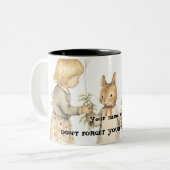 Uw kind ziel - illustratie Two-Tone C Tweekleurige Koffiemok (Voorkant links)