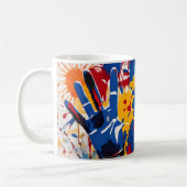 Uw kinderen kunstwerk een van een soort gepersonal koffiemok (Links)