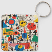 Uw kinderen kunstwerk een van een soort gepersonal sleutelhanger (Achterkant)