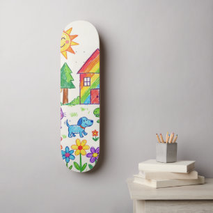 Uw Kinds Kunstwerk Uniek Gepersonaliseerd Persoonlijk Skateboard