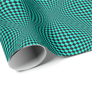 Uw kleur met Op Art Checkers Cadeaupapier