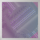 Uw kleur met Op Art Waves Poster (Voorkant)