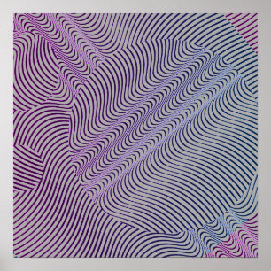 Uw kleur met Op Art Waves Poster