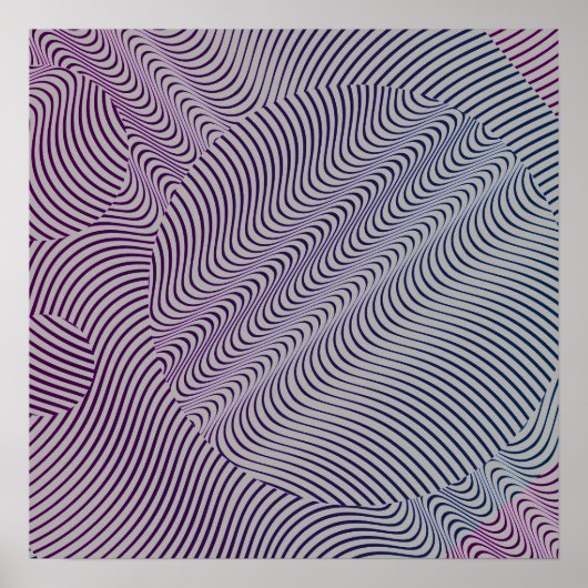 Uw kleur met Op Art Waves Poster (Voorkant)