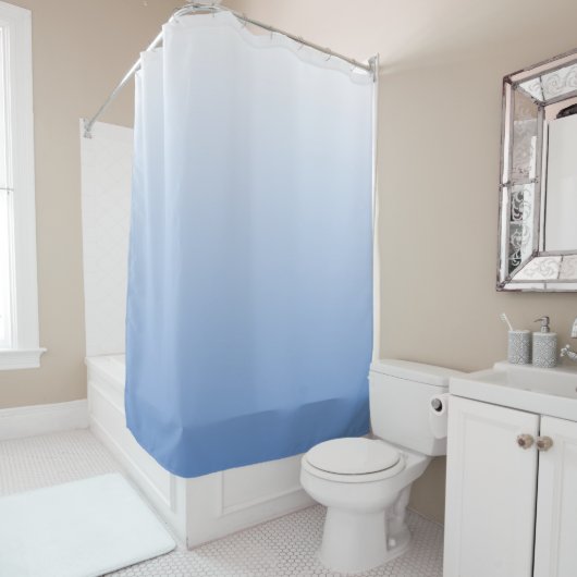 Uw kleur met Witte Ombre Fade Gradiënt Douchegordijn (In situ)