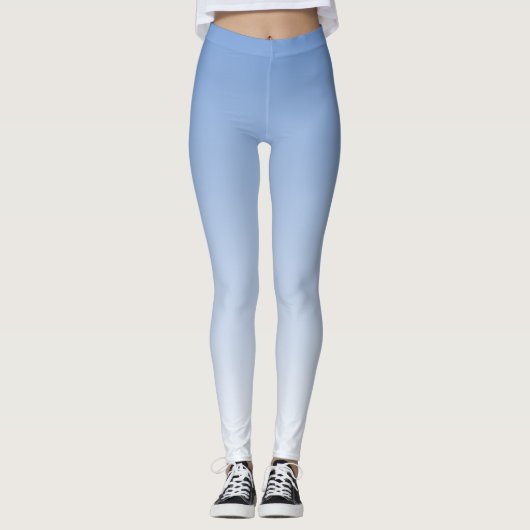 Uw kleur met Witte Ombre Fade Gradiënt Leggings (Voorkant)