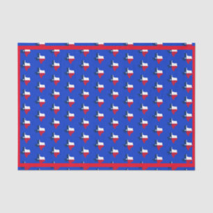 Uw kleur/rand Texas State-vlag Blauw & rood Tissuepapier