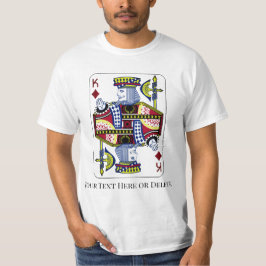 Uw kleur/tekst koning van diamanten casino-kaart S T-shirt