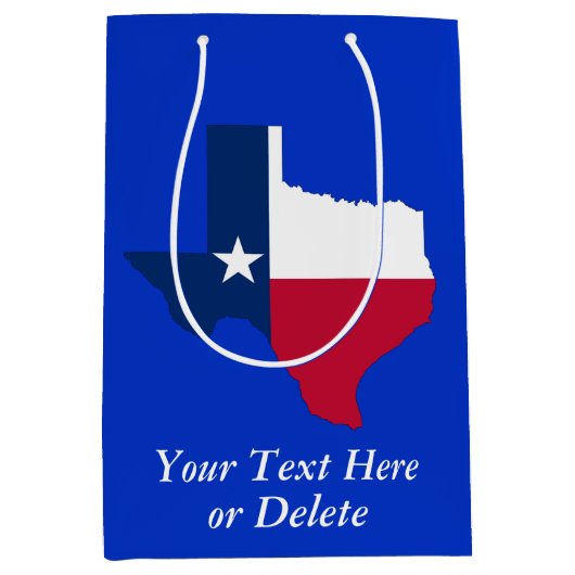 Uw kleur/tekst Texas State Flag Blue & Red Medium Cadeauzakje (Voorkant)