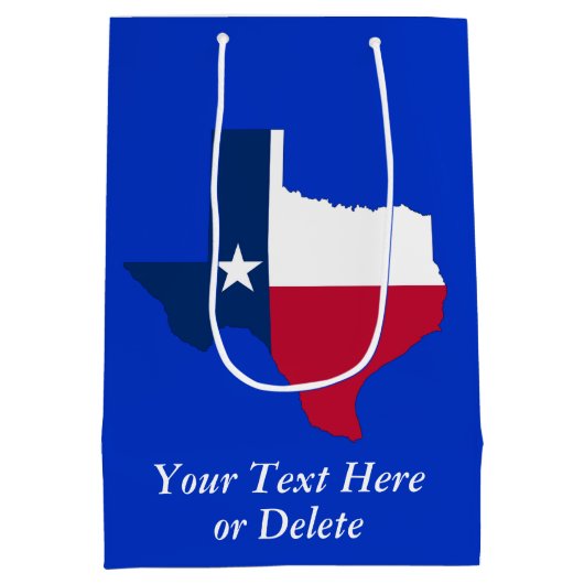 Uw kleur/tekst Texas State Flag Blue & Red Medium Cadeauzakje (Achterkant)