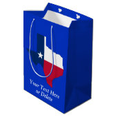 Uw kleur/tekst Texas State Flag Blue & Red Medium Cadeauzakje (Achterkant Gekanteld)