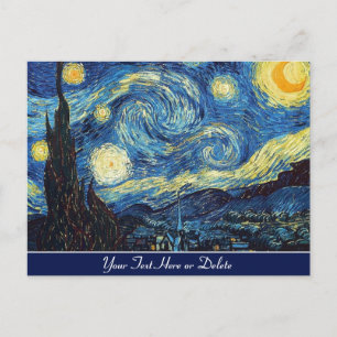 Uw kleur/tekst Vincent van Gogh Sterrennacht Art Briefkaart