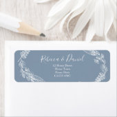 Uw kleur Thema Stoffig Blauw Bloemen Etiket (Insitu)