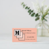 Uw Kleuren Creatieve Monogram Visitekaartje (Staand voorkant)