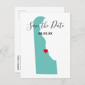 Uw Kleuren Delaware Kaartvorm sparen de Datum Aankondigingskaart (Voorkant / Achterkant)