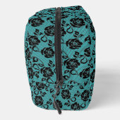 Uw kleuren Faux Black Lace Fishnet Turquoise Toilettasje (Rechts)