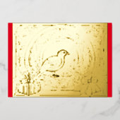 Uw Kleuren Kerst Vogel Folie Folie Feestdagenkaart (Voorkant)