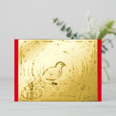 Uw Kleuren Kerst Vogel Folie Folie Feestdagenkaart (Staand Voorkant)