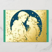 Uw Kleuren Kerst Vrouw en Man Folie Folie Feestdagenkaart (Voorkant)