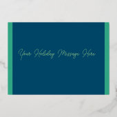 Uw Kleuren Kerst Vrouw en Man Folie Folie Feestdagenkaart (Achterkant)